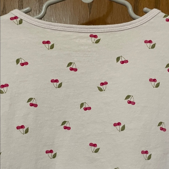 Carter's UGC Girls Sz Large Purple Cherry Print Long Sleeve Tee Red Green Poplin - Picture 12 of 12